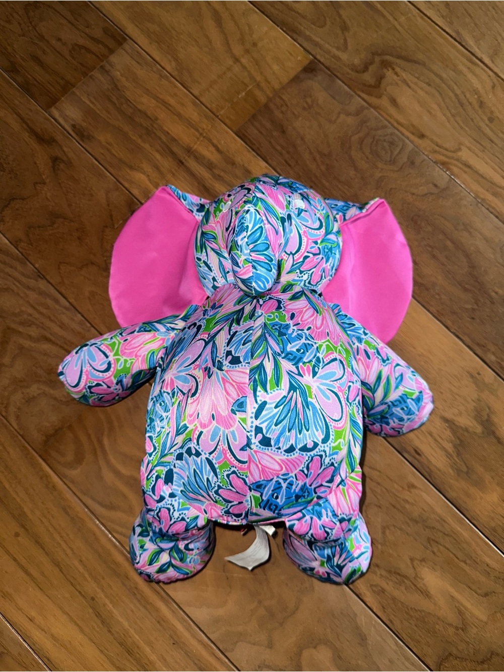 Lilly Pulitzer Pink, Blue and Green Floral Plush Elephant